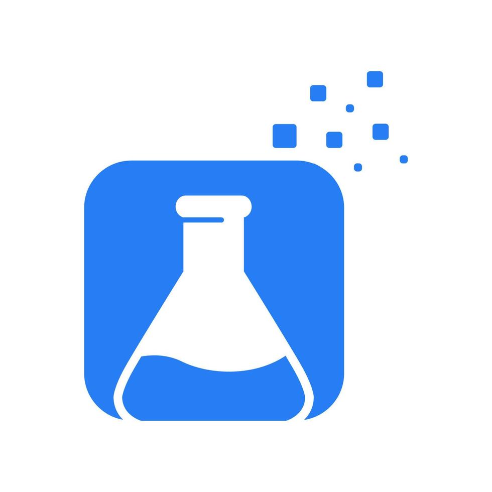 vetro da laboratorio con tecnologia logo astratto simbolo icona grafica vettoriale illustrazione idea creativa