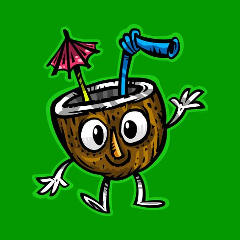 Illustrazione tropicale della bevanda della noce di cocco vettore
