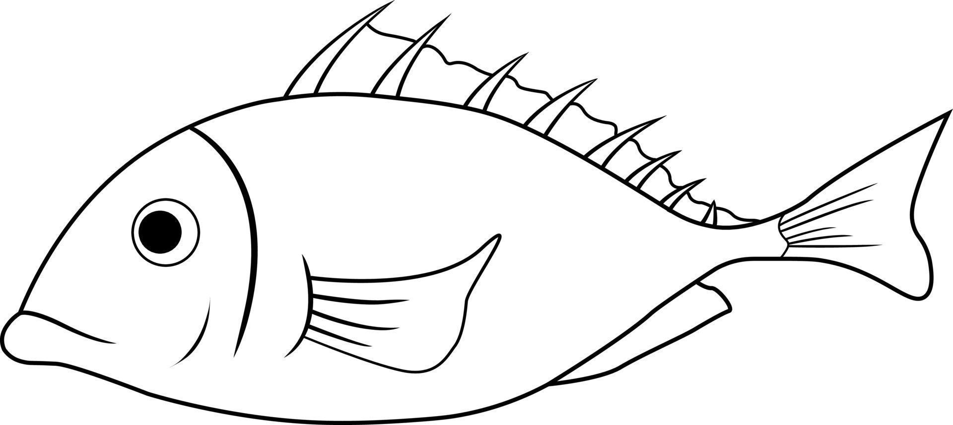 icona di contorno di pesce disegnato a mano vettore