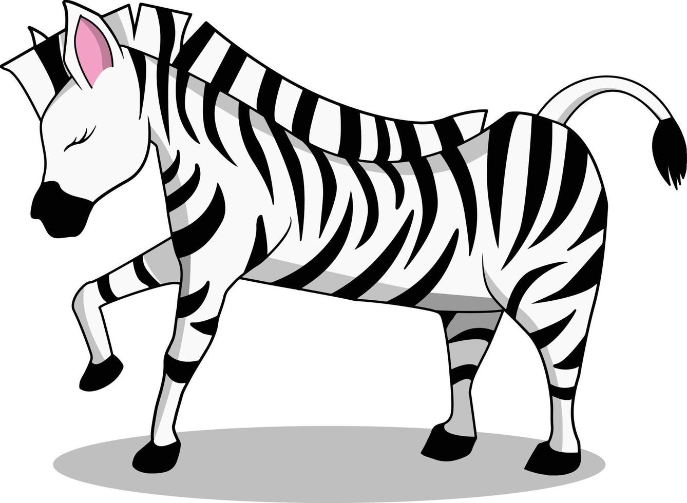 simpatico animale zebra disegnato a mano colorato vettore