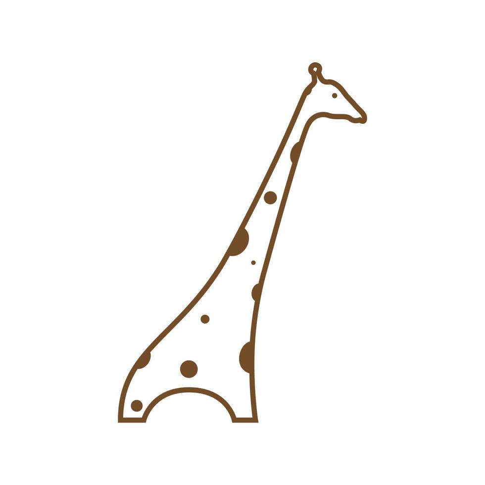 linea giraffa carino femminile logo simbolo icona vettore design grafico illustrazione idea creativa