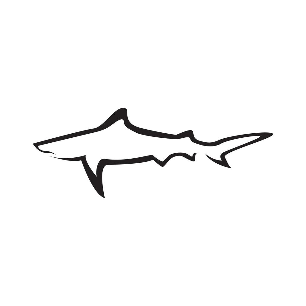 illustrazione moderna del design dell'icona del simbolo del vettore del logo della nuotata dello squalo di forma moderna