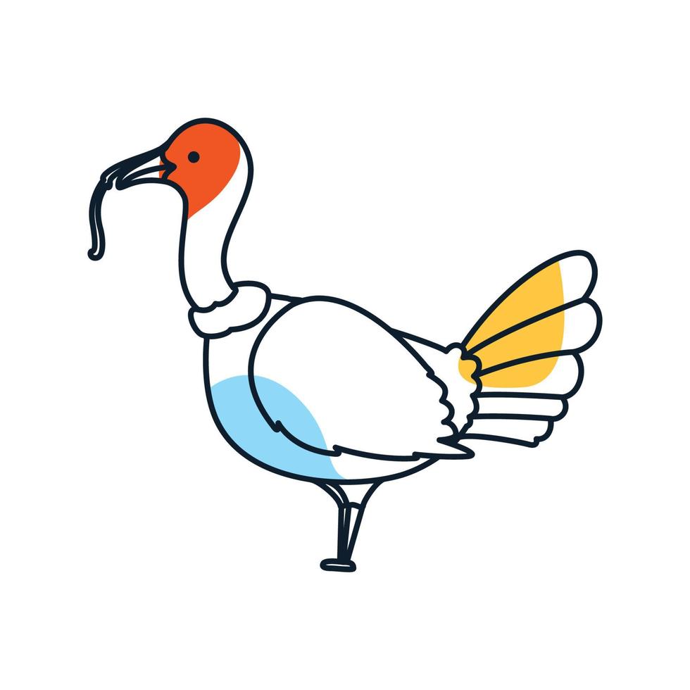 disegno dell'illustrazione di vettore del logo della linea astratta dei tacchini dell'uccello