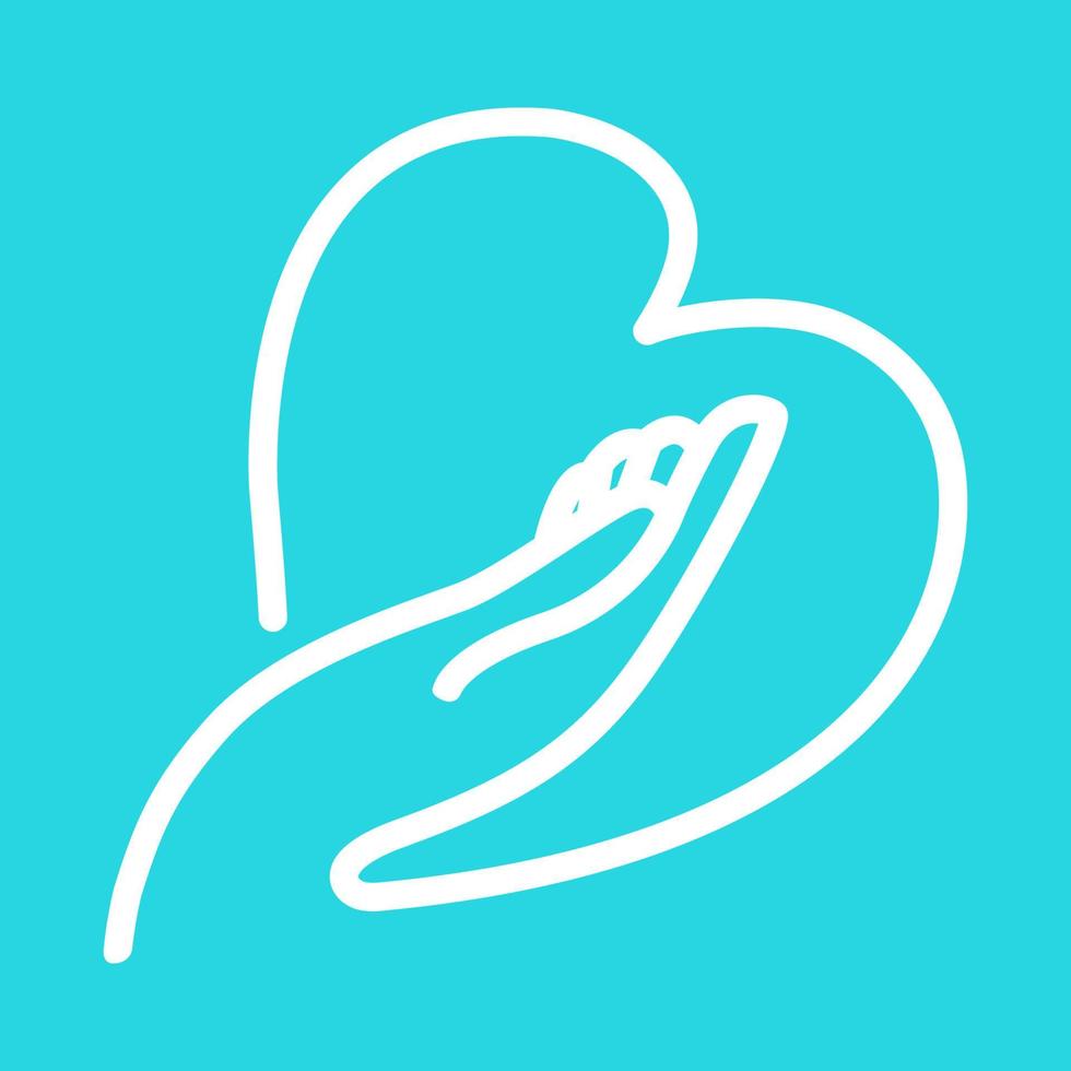 linee b con mano e amore logo design icona vettore illustrazione grafica