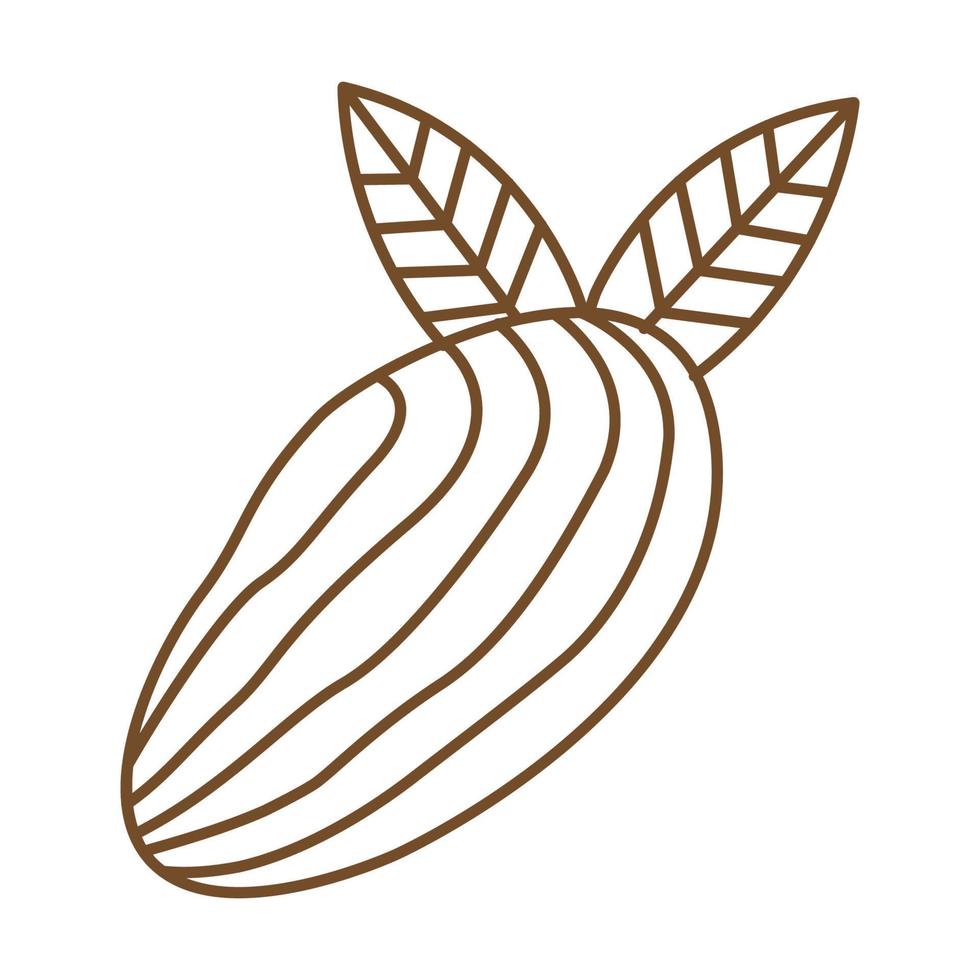 illustrazione grafica del design dell'icona del simbolo del vettore del logo dell'arte delle linee dei fagioli di cioccolato