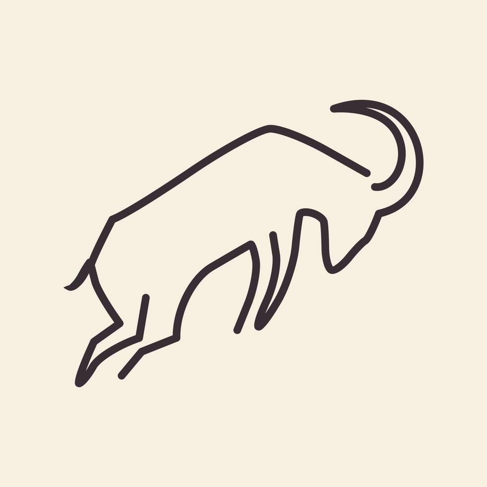 salto di capra logo vintage simbolo icona grafica vettoriale illustrazione idea creativa