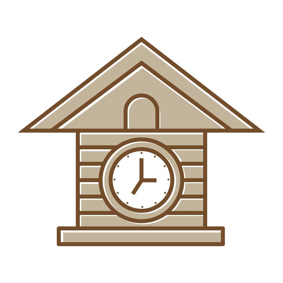 orologio da parete in legno vintage logo simbolo icona grafica vettoriale design illustrazione