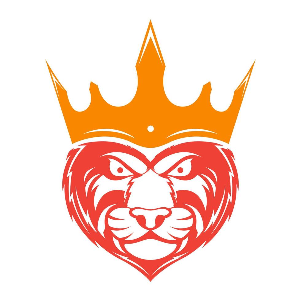 cool face tigre con corona logo design grafico vettoriale simbolo icona illustrazione del segno idea creativa