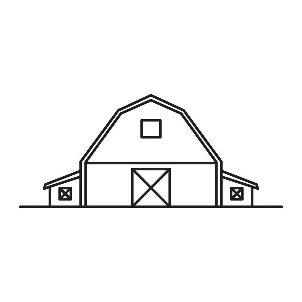 linee design semplice dell'illustrazione dell'icona del vettore del logo del magazzino