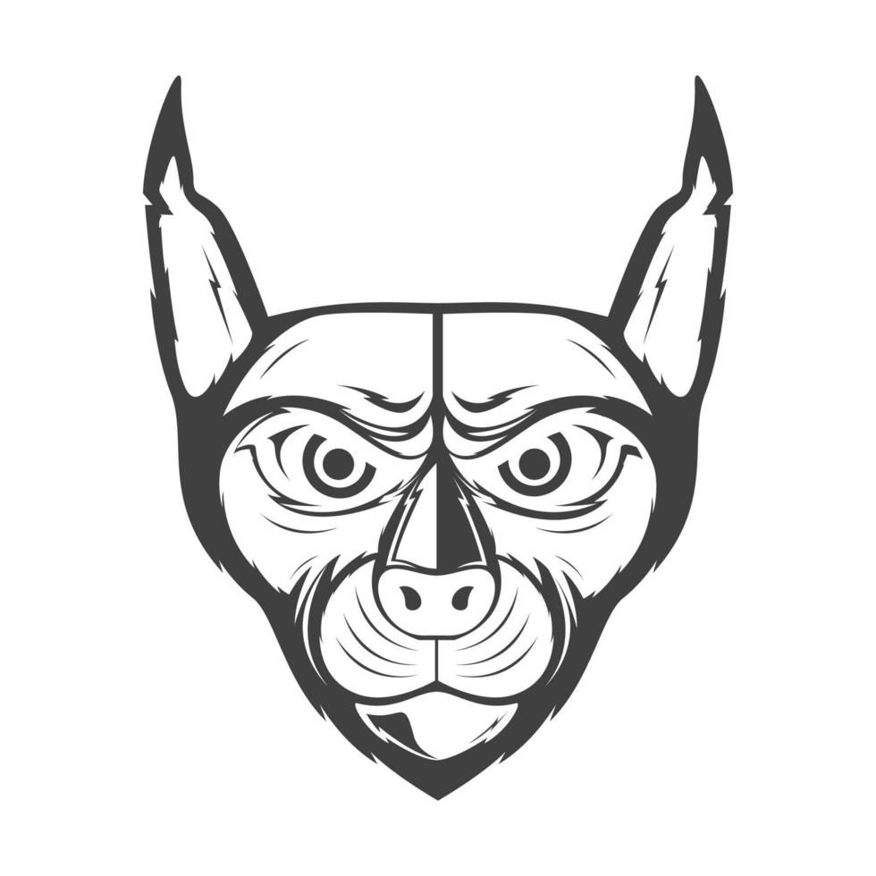 faccia spaventosa gatto caracal logo design grafico vettoriale simbolo icona illustrazione del segno idea creativa