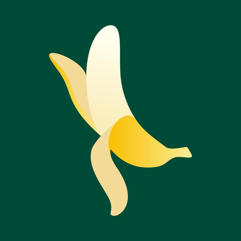 illustrazione del simbolo dell'icona del vettore del design del logo sfumato giallo della banana della frutta