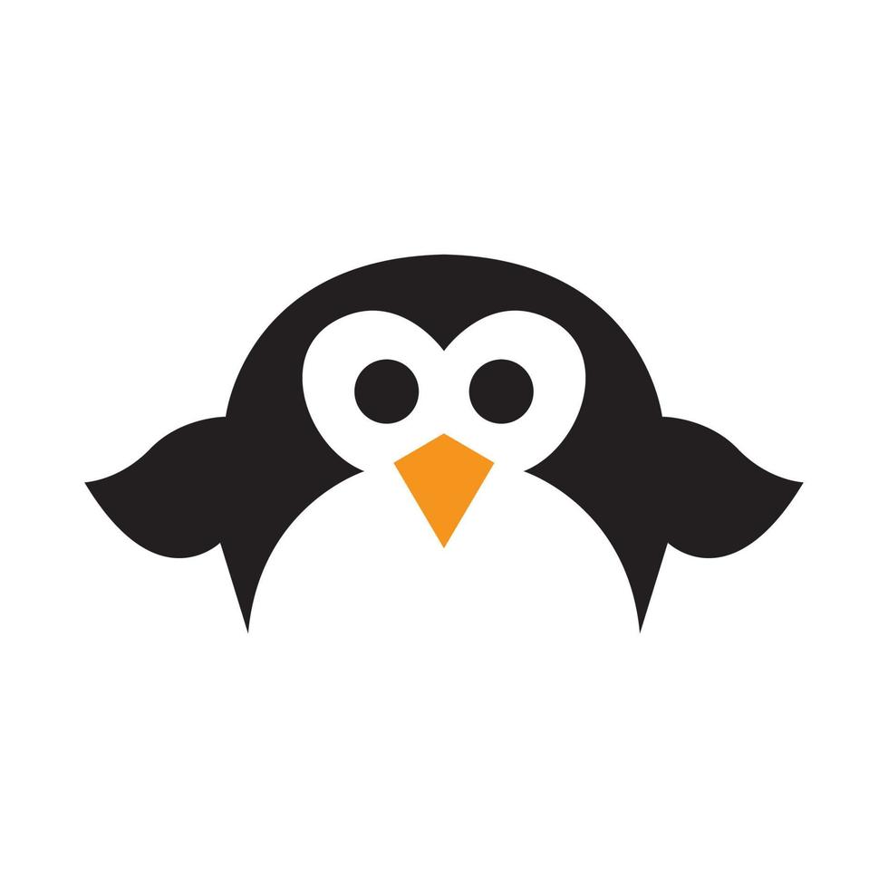 simpatico cartone animato piatto baby pinguino logo simbolo icona grafica vettoriale illustrazione idea creativa