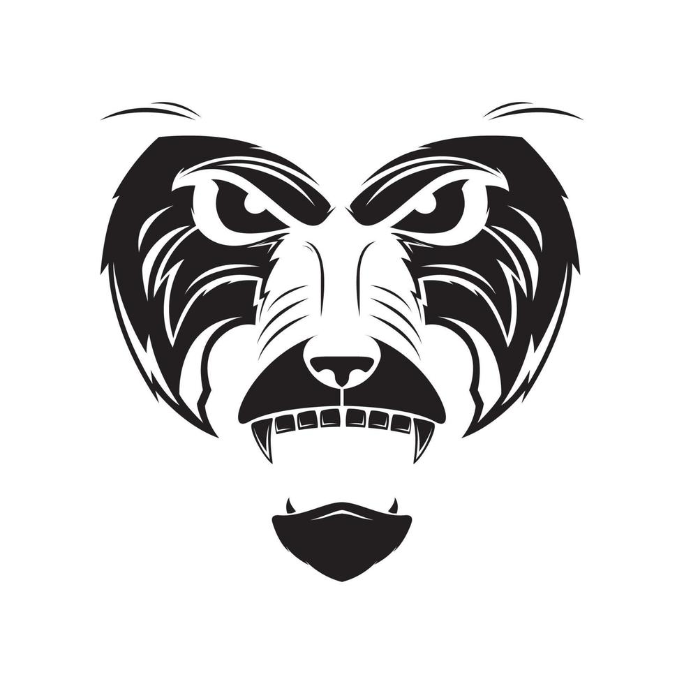 scimmia faccia spaventare hamadryas babbuino logo design grafico vettoriale simbolo icona segno illustrazione idea creativa