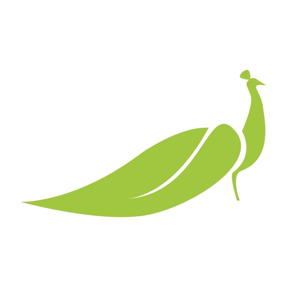pavone o pavone con foglia logo simbolo icona illustrazione grafica vettoriale