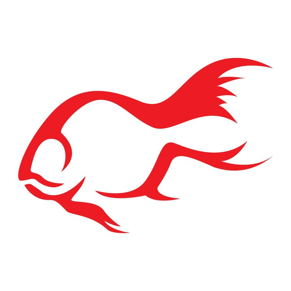 illustrazione grafica del design dell'icona del simbolo del vettore del logo del pesce rosso di forma moderna