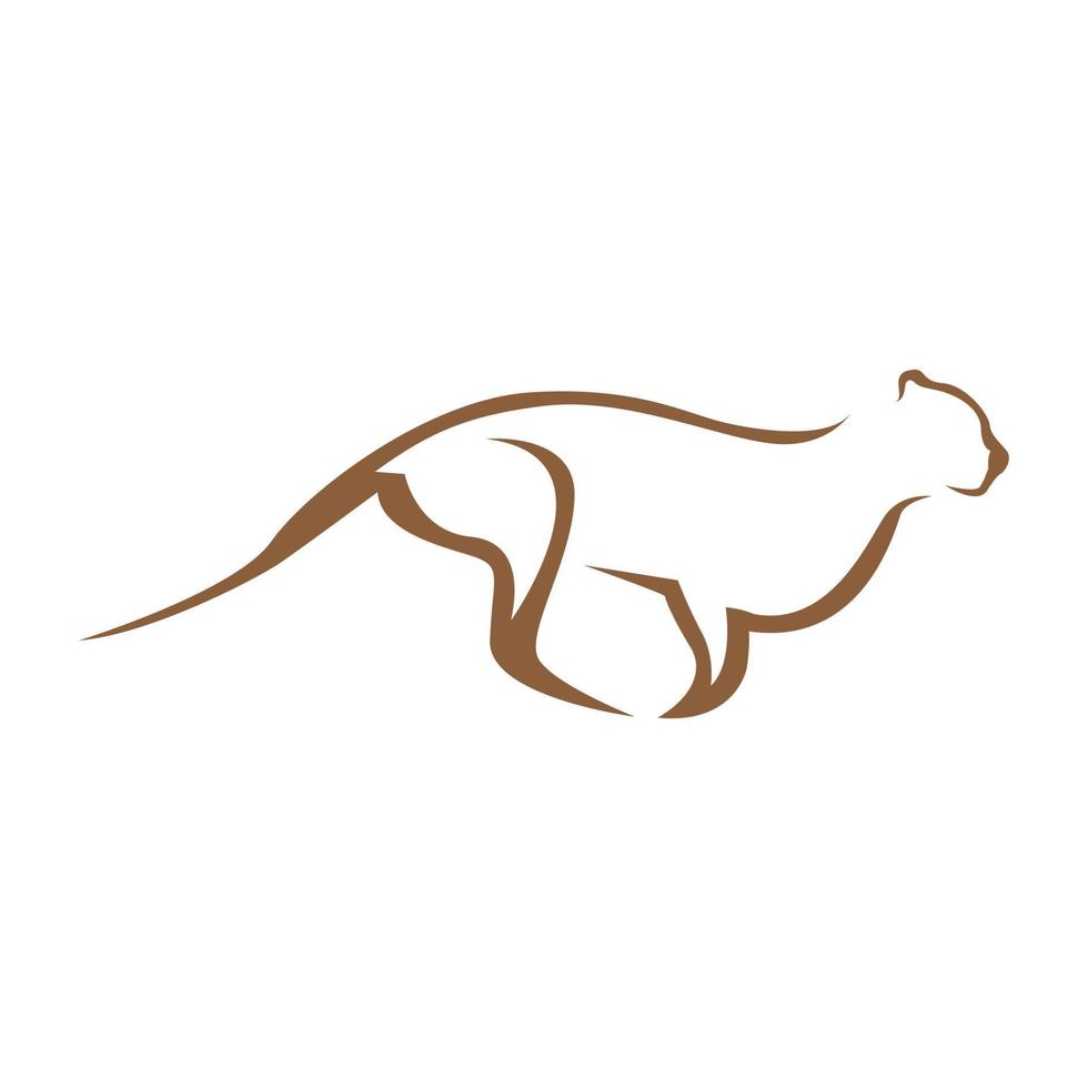 disegno dell'illustrazione dell'icona del vettore del logo del salto a forma di leopardo