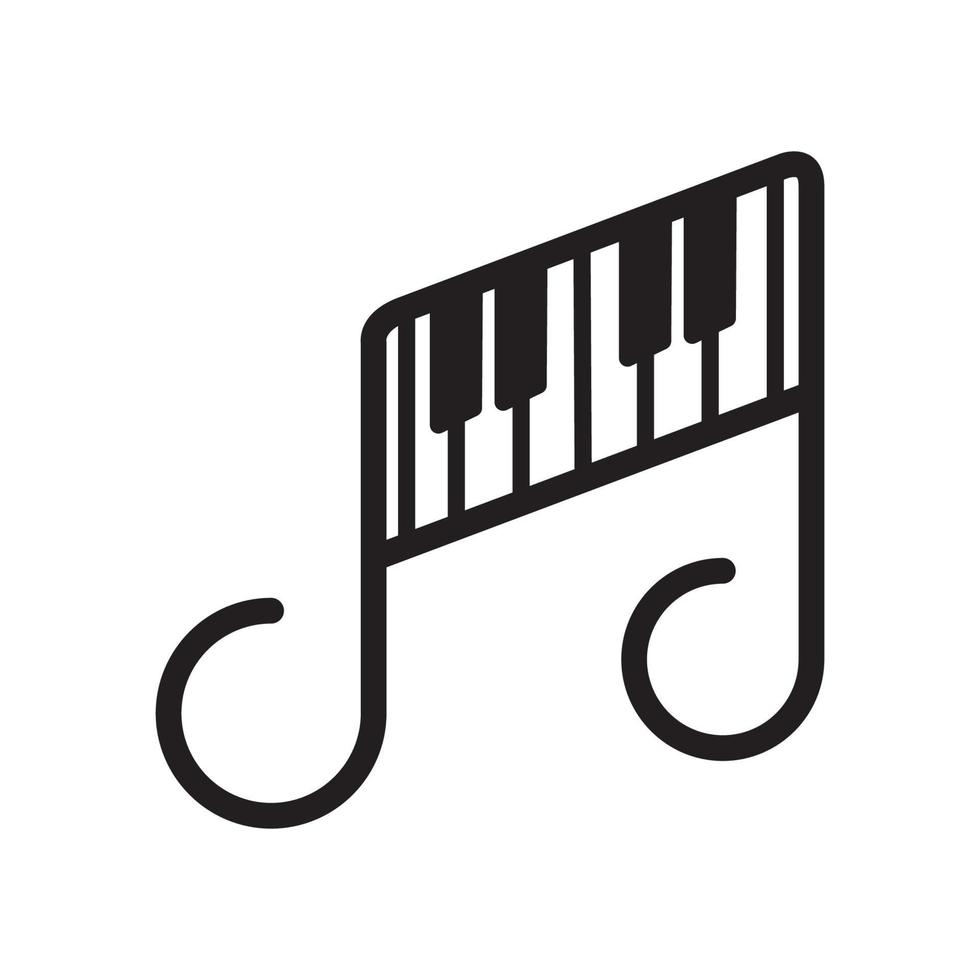 pianoforte con musica nota logo unico simbolo icona grafica vettoriale illustrazione idea creativa