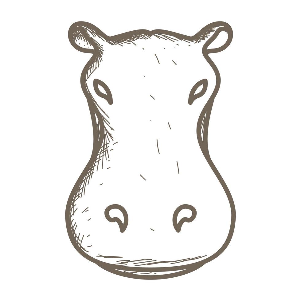linee animali testa vintage ippopotamo logo vettore simbolo icona disegno grafico illustrazione