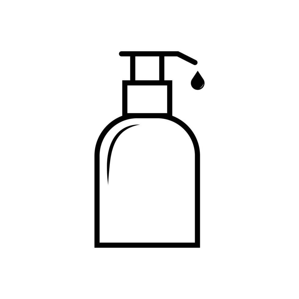 icona vettore antisettico cura delle mani del virus dell'igiene. segno di sagoma di forma bianca. lavarsi le mani, sapone antibatterico, utilizzare antisettico sanitario.