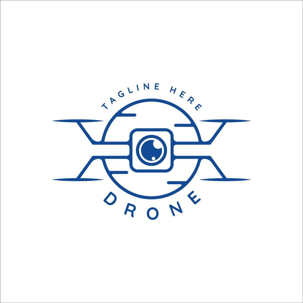sky drone logo line art vintage illustrazione vettoriale modello icona graphic design