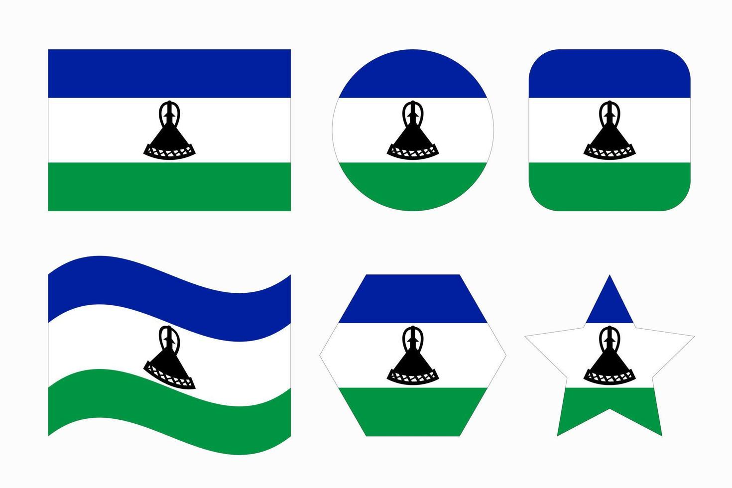 illustrazione semplice della bandiera del lesotho per il giorno dell'indipendenza o l'elezione vettore