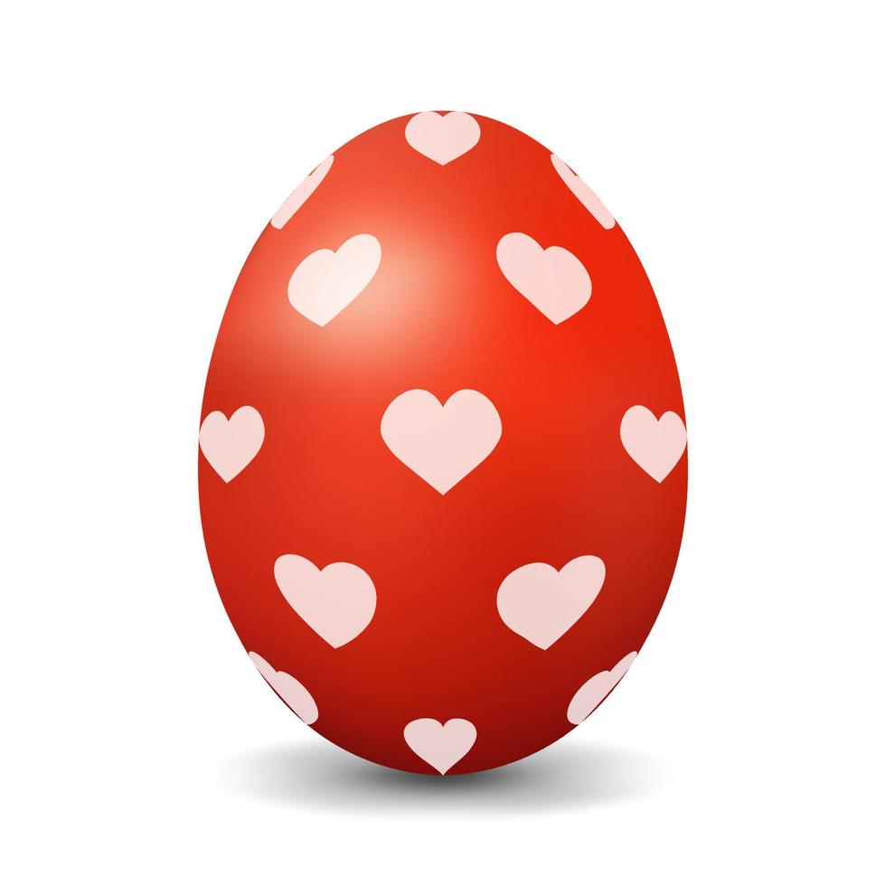 uovo di gallina rosso per uovo di pasqua realistico e volumetrico vettore