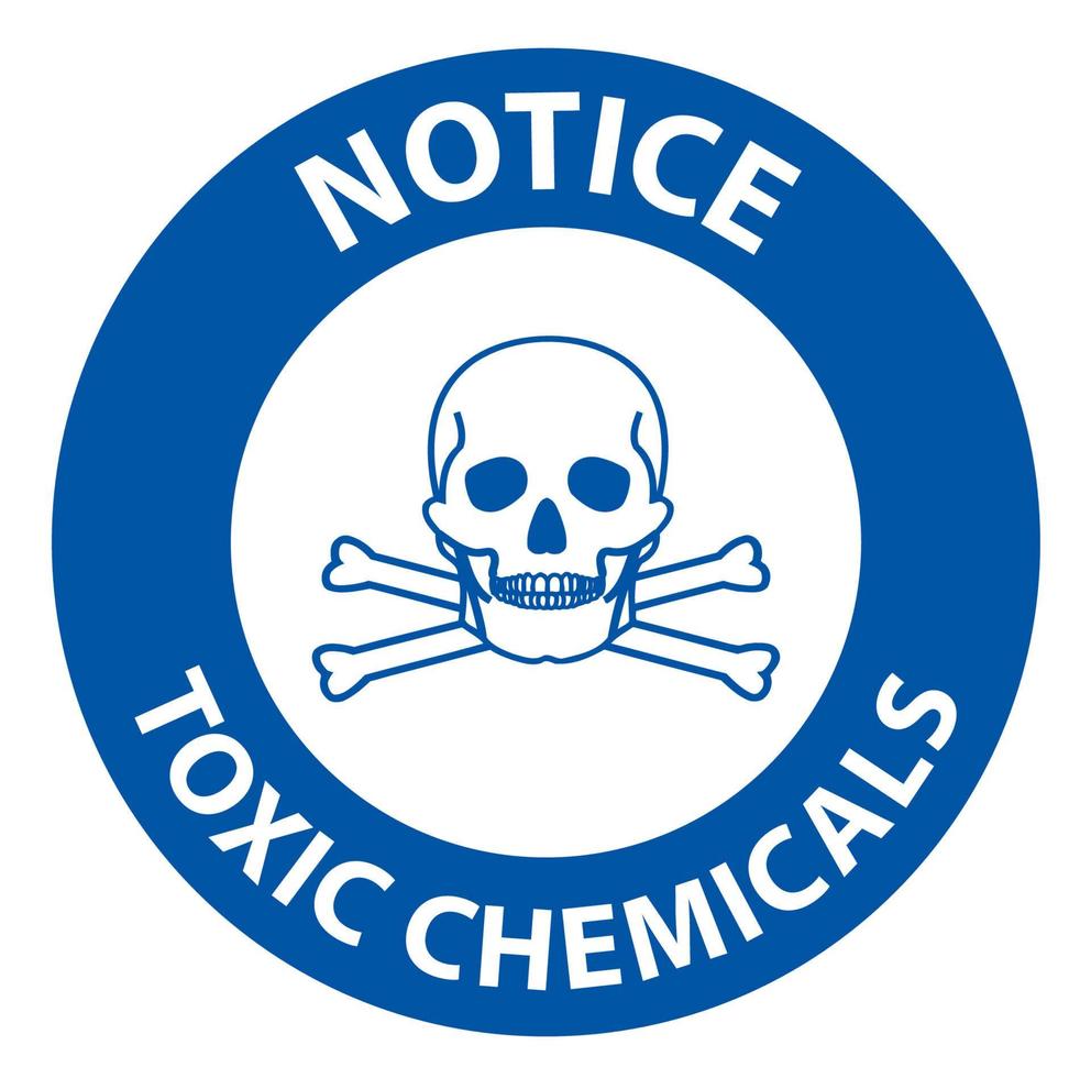 avviso segno di simbolo di sostanze chimiche tossiche su sfondo bianco vettore