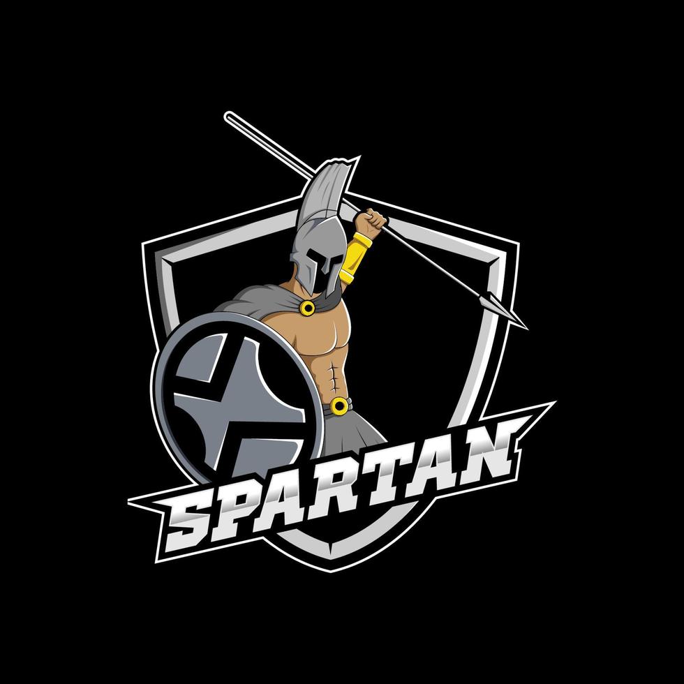 design del logo esport della mascotte spartana vettore