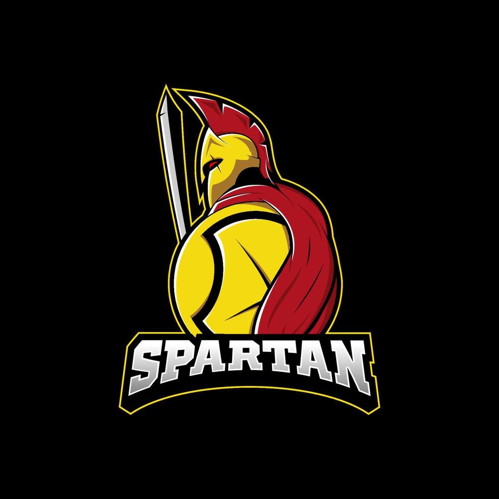 design del logo esport della mascotte spartana vettore