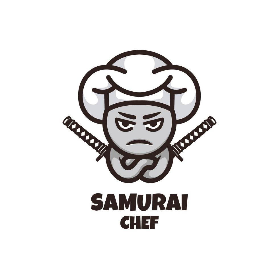 illustrazione grafica vettoriale di chef samurai, buona per il design del logo