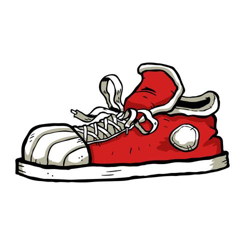 Icona del fumetto di sneaker vettore