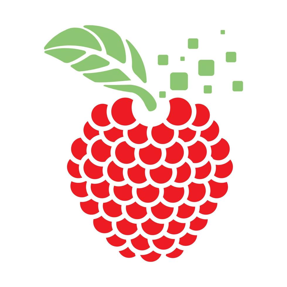 frutta rossa fresca lampone logo simbolo icona grafica vettoriale illustrazione idea creativa