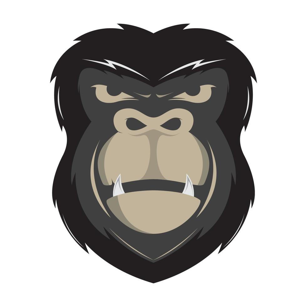 cool face gorilla fastidioso logo design grafico vettoriale simbolo icona illustrazione del segno idea creativa