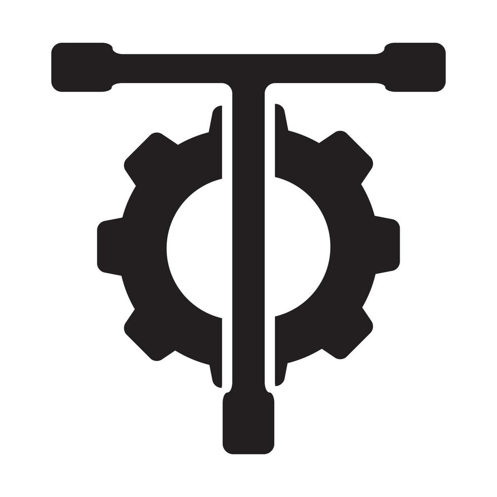 strumento automobilistico con illustrazione grafica vettoriale dell'icona del simbolo del logo dell'ingranaggio