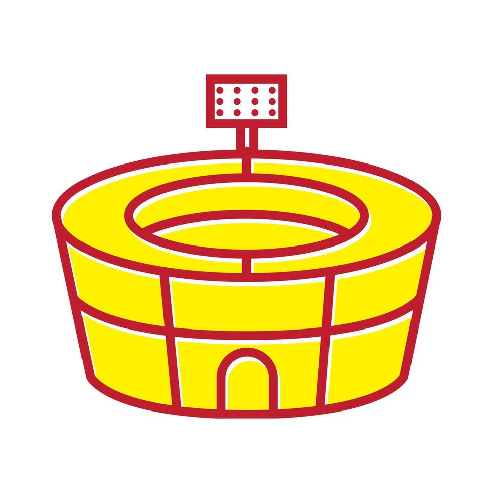 design semplice dell'illustrazione dell'icona di vettore del logo colorato dello stadio di sport di calcio