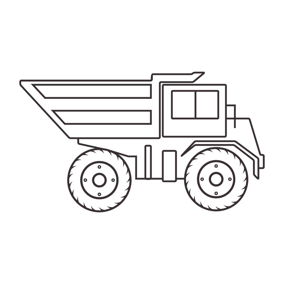 illustrazione grafica vettoriale dell'icona del simbolo del logo delle linee di costruzione del camion del trasporto