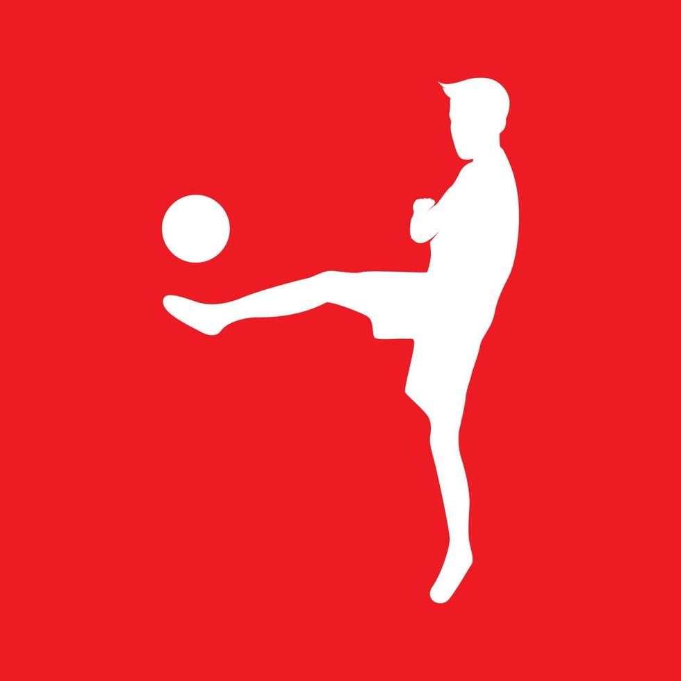 giovane uomo formazione calcio logo design grafico vettoriale simbolo icona segno illustrazione idea creativa
