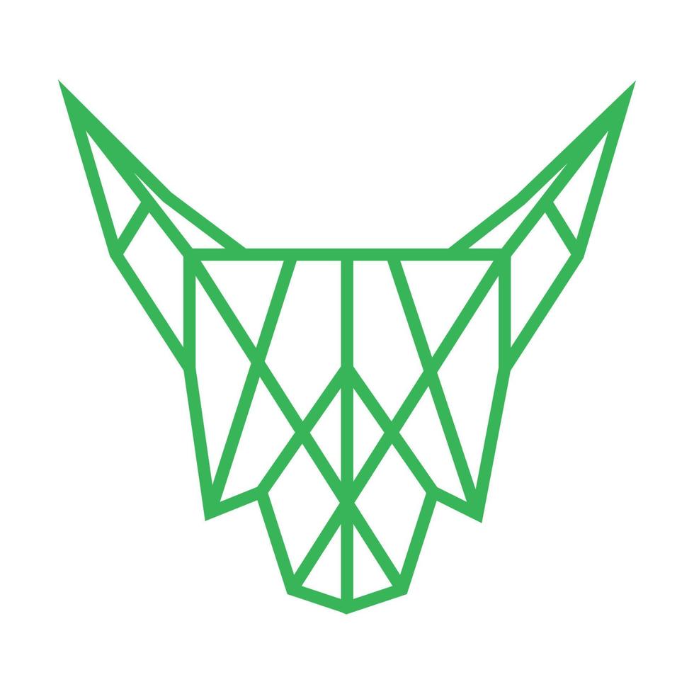illustrazione grafica del disegno dell'icona del simbolo del vettore del logo della testa del lupo della linea geometrica