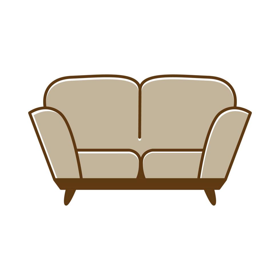 disegno dell'illustrazione dell'icona di vettore del logo del divano moderno dei mobili interni