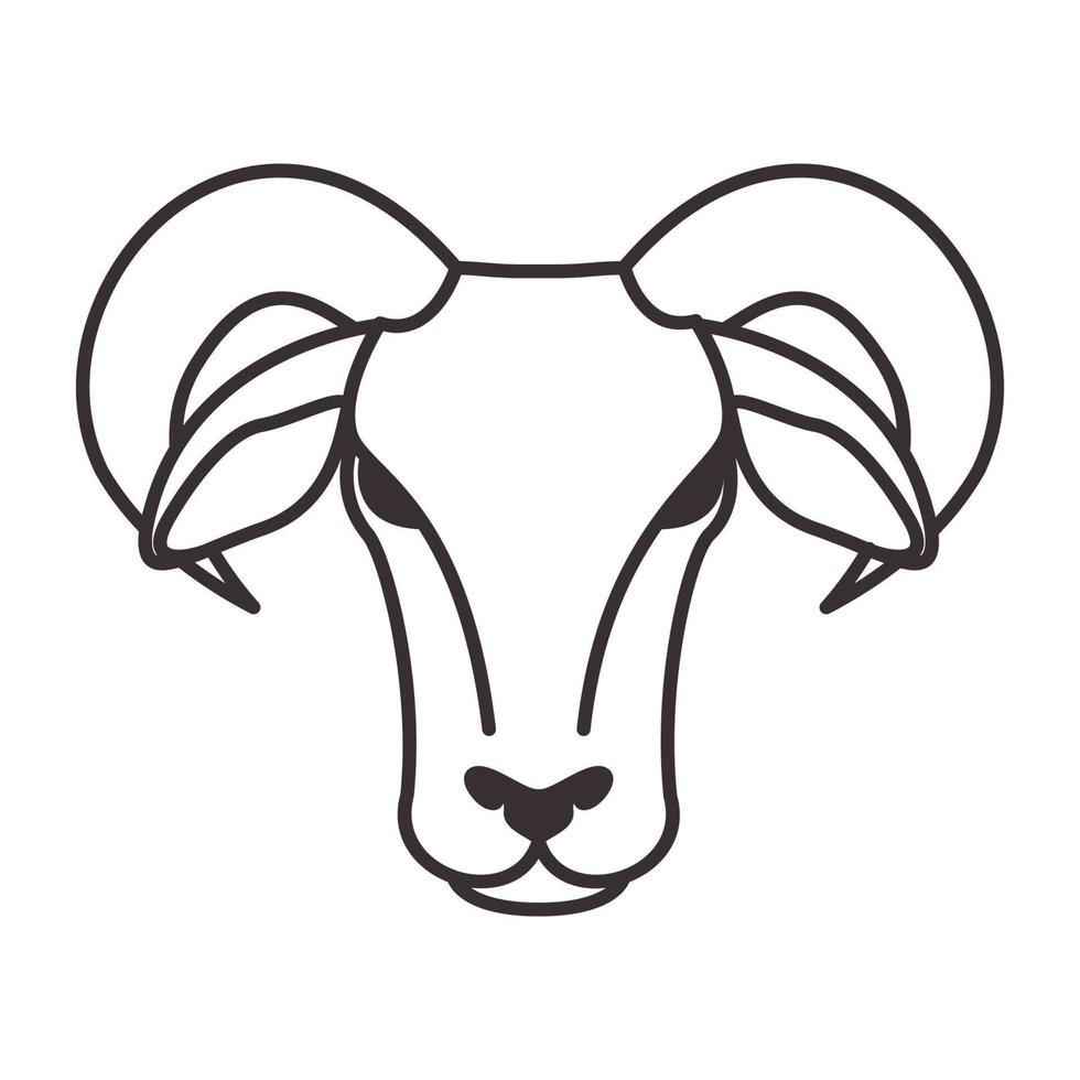 linee testa animale capra hipster logo vettore simbolo icona disegno grafico illustrazione