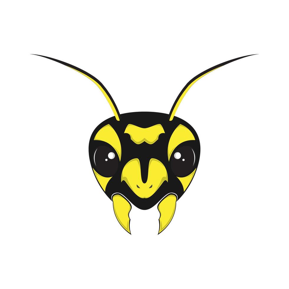 faccia ape miele giallo logo design grafico vettoriale simbolo icona segno illustrazione idea creativa
