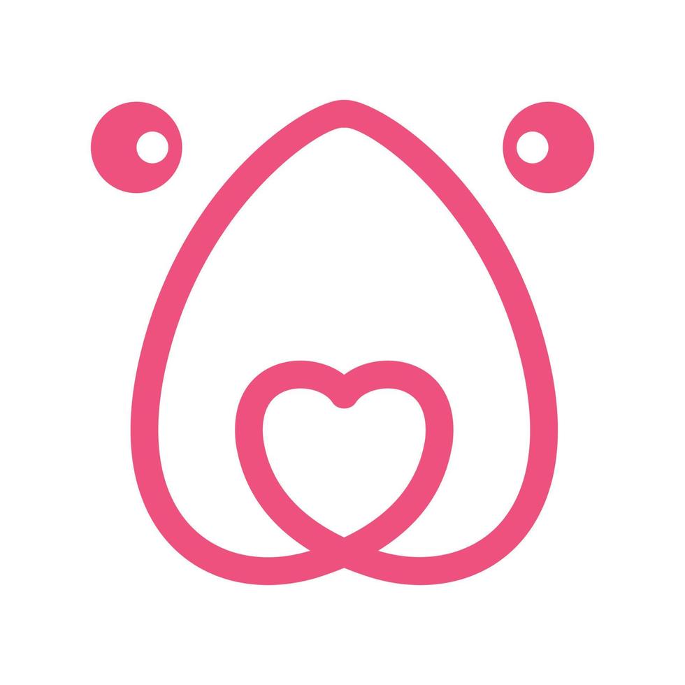 linea del viso orso con amore logo simbolo icona grafica vettoriale illustrazione idea creativa
