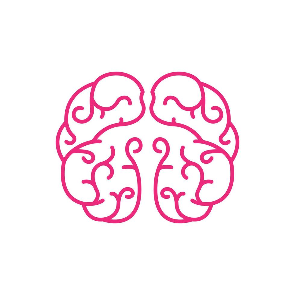 cervello pensa linea mentale astratta rosa idea logo icona vettore illustrazione design
