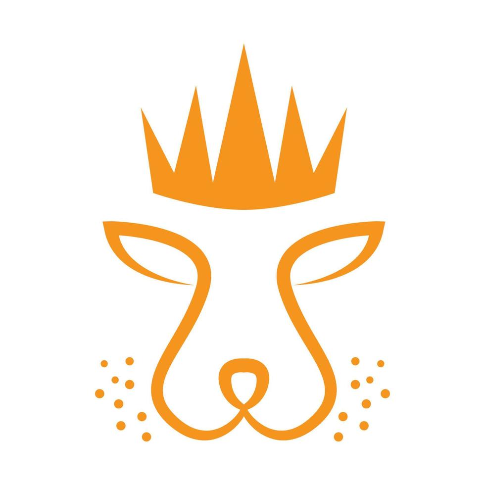 faccia di ghepardo con corona re logo simbolo icona grafica vettoriale illustrazione idea creativa