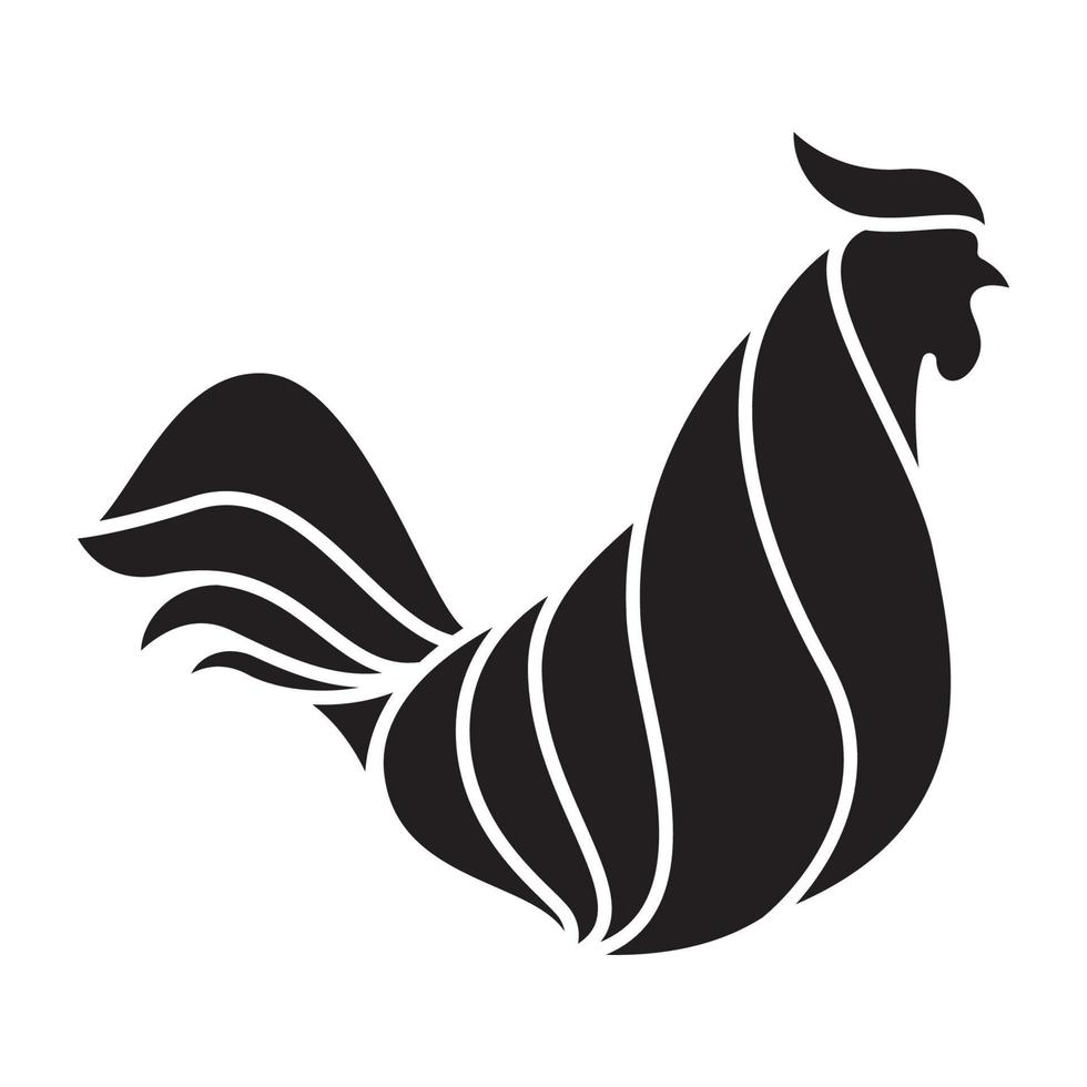 illustrazione grafica del disegno dell'icona del simbolo del vettore del logo del gallo cemani nero