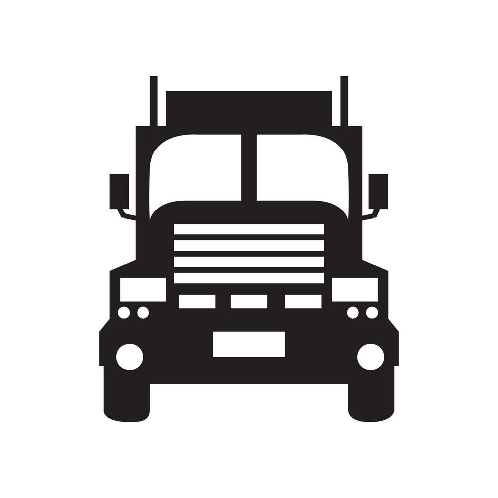 testa anteriore nera camion contenitore logo design grafico vettoriale simbolo icona illustrazione del segno idea creativa