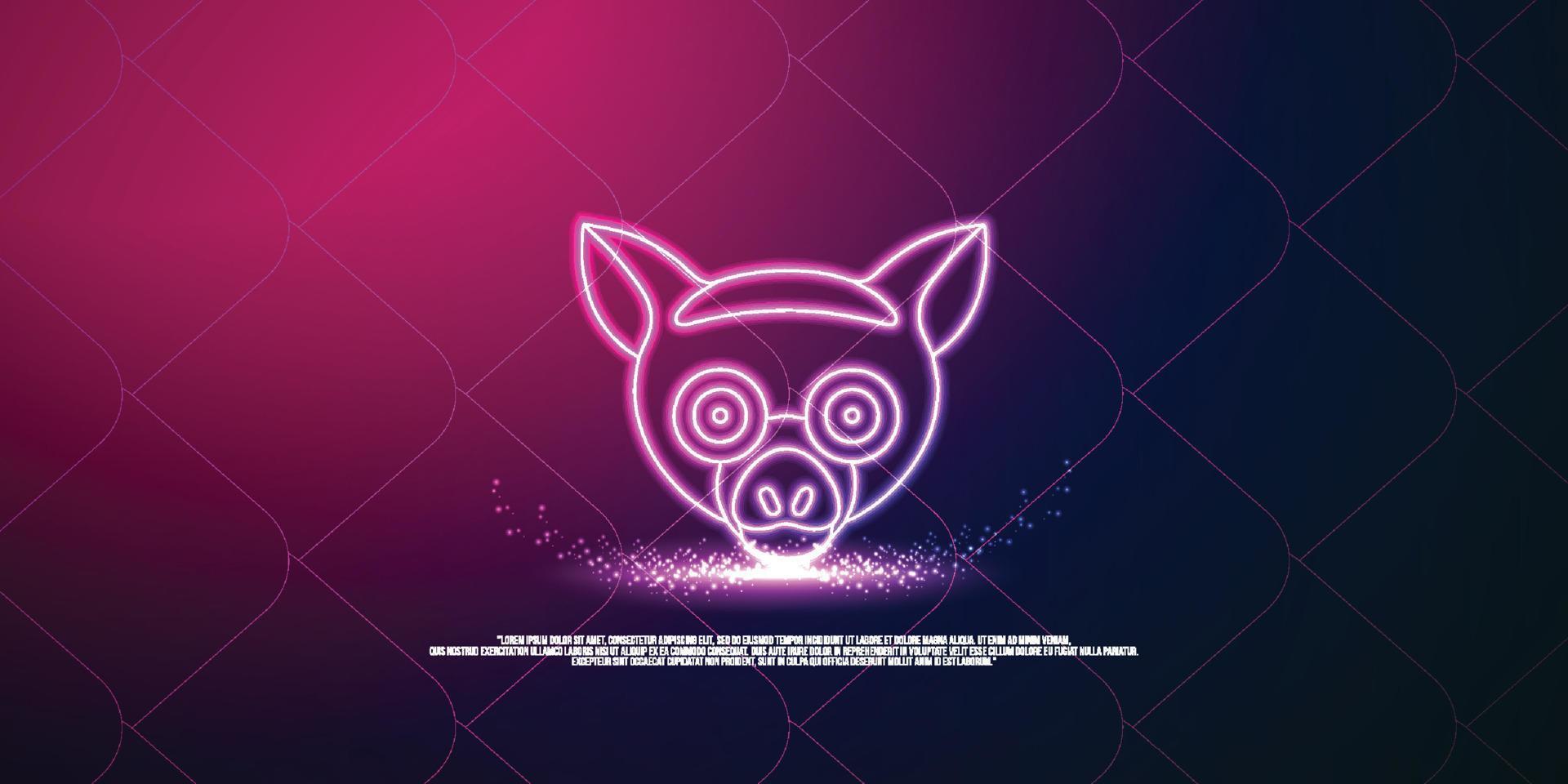 concetto digitale animale, design in stile particella. struttura di connessione leggera wireframe, banner, logo, etichetta e poster, illustrazione vettoriale