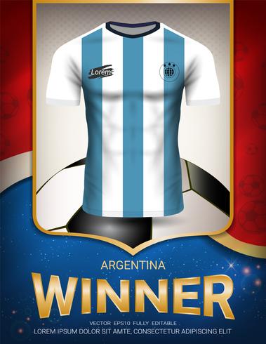 Coppa del calcio 2018, concetto del vincitore dell&#39;Argentina. vettore