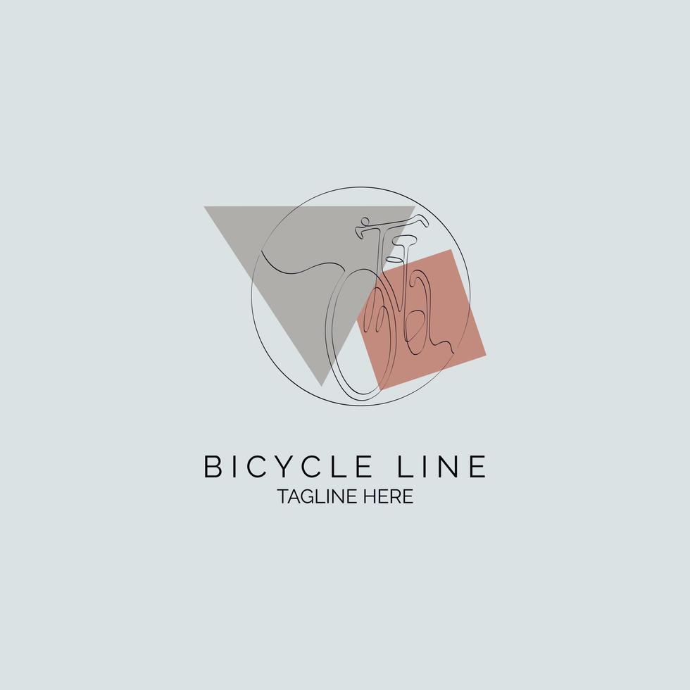 modello di progettazione del logo in stile linea di biciclette per marchio o azienda e altro vettore