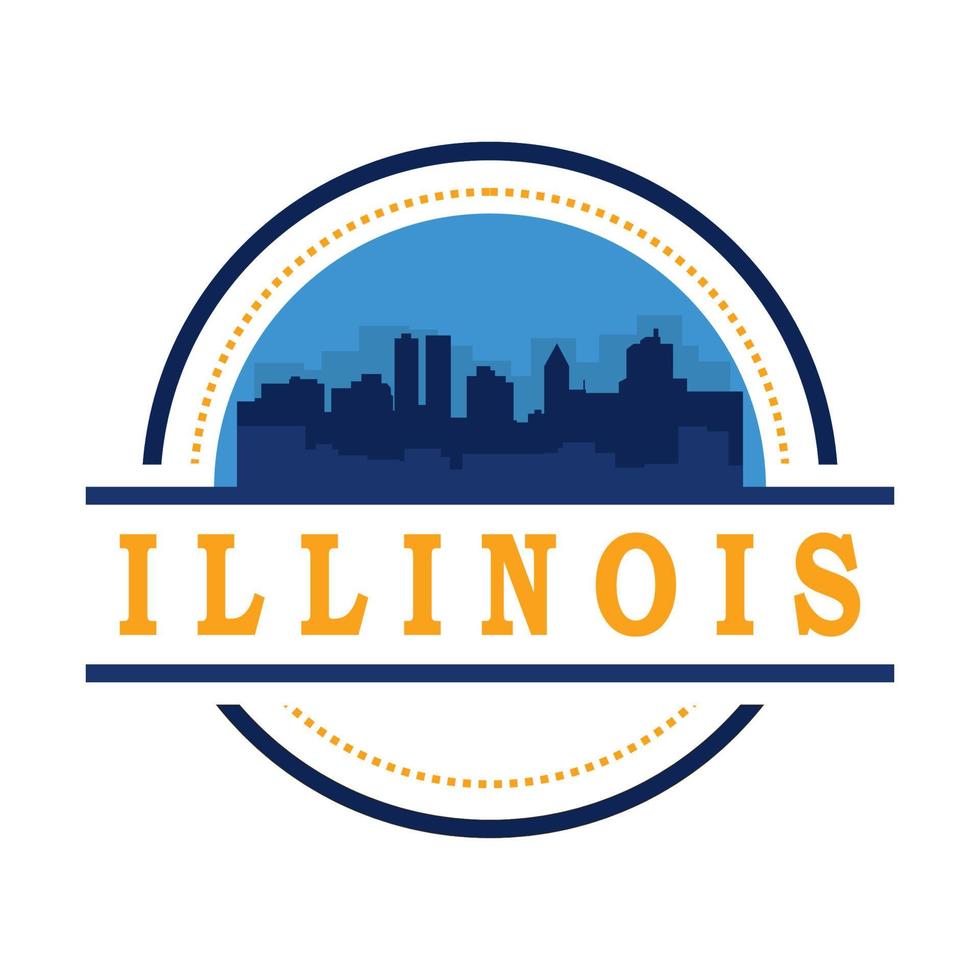 vettore dell'orizzonte dell'illinois, logo del grattacielo di chicago